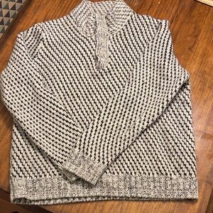 Calvin Klein CK Womens Vtg Cable Knit 1/4 Button Mohair Wool Blend Sweater Sz XL